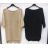 Šaty pletené 3/4 rukáv dámske (S / M ONE SIZE) TALIANSKÁ MÓDA IMWE21096 zlatá S / M