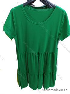 Šaty volnočasové bavlněné krátký rukáv dámské (S/M/L ONE SIZE) Italská Móda IM322044