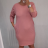 Šaty klasik dlhý rukáv dámske (XL/XXL ONE SIZE) TALIANSKÁ MÓDA IM321410/DR XL/XXL svetlo ružová