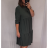 Šaty košilové dlouhý rukáv dámské (M/L ONE SIZE) ITALSKÁ MÓDA IM321524/dr smaragdová M / L