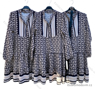Šaty košeľové dlhý rukáv dámske (S/M ONE SIZE) TALIANSKA MÓDA IMD22238