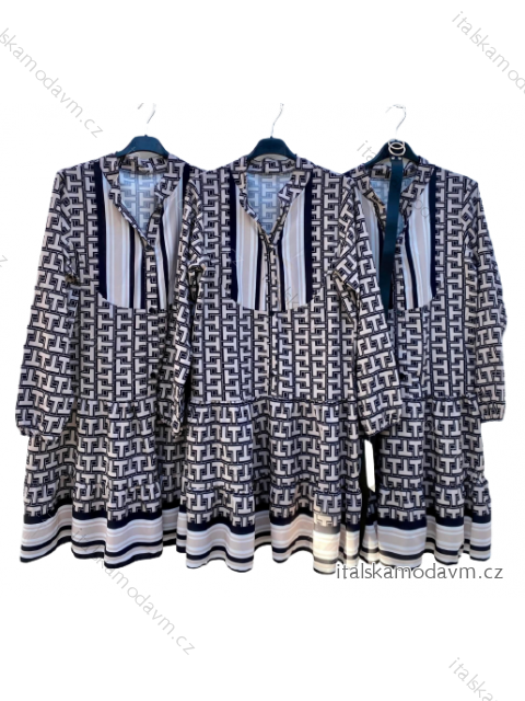 Šaty košeľové dlhý rukáv dámske (S/M ONE SIZE) TALIANSKA MÓDA IMD22238