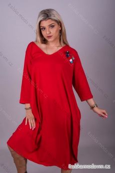 Šaty dlhé dlhý rukáv dámske nadrozměr (2XL / 4XL ONE SIZE) TURECKÁ MÓDA IMLI21005 / DR