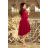 231-1 OLIVIA - asymetrické šaty s čipkou - vínová farba
