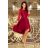 231-1 OLIVIA - asymmetrical dress with lace - burgundy color
 NMC-231-1