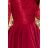 231-1 OLIVIA - asymetrické šaty s čipkou - vínová farba
