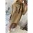 Bluza oversize z asymetrycznymi bokami camelowa