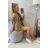 Bluza oversize z asymetrycznymi bokami camelowa