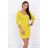 Šaty s okrúhlym výstrihom, 3/4 rukáv neónovožltá
