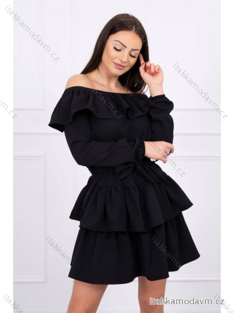 Španělské šaty s kravatou v pasu ecru