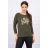 Bluzka z nadrukiem Love khaki