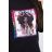 American Girl grafická halenka černá S / M - L / XL