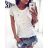 Tričko krátký rukáv dirkované dámské (S/M/L ONE SIZE) ITALSKá MóDA IM521020/DR S / M / L čierna