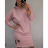 Šaty dlouhý rukáv s kapucí dámské (2xl/3xl ONE SIZE) ITALSKÁ MODA IM421588/DR čierna 2XL / 3XL ONE SIZE