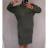 Šaty dlouhý rukáv s kapucí dámské (2xl/3xl ONE SIZE) ITALSKÁ MODA IM421588/DR čierna 2XL / 3XL ONE SIZE