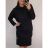 Šaty dlouhý rukáv s kapucí dámské (2xl/3xl ONE SIZE) ITALSKÁ MODA IM421588/DR čierna 2XL / 3XL ONE SIZE