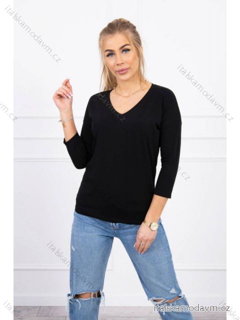 Čierna blúzka s výstrihom do V