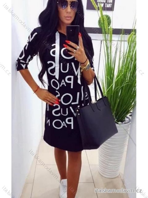 Šaty mikina prodloužená s kapucí dlouhý rukáv dámská (M/L ONE SIZE ) ITALSKá MóDA IMD21123