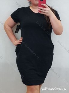Šaty klasik krátky rukáv dámske (XL/2XL ONE SIZE) TALIANSKÁ MÓDA IMD21706