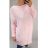 Šaty pletené svetrové dlouhý rukáv dámské oversize (L/XL) ITALSKÁ MÓDA IMC21662/DR L/XL blědě růžová