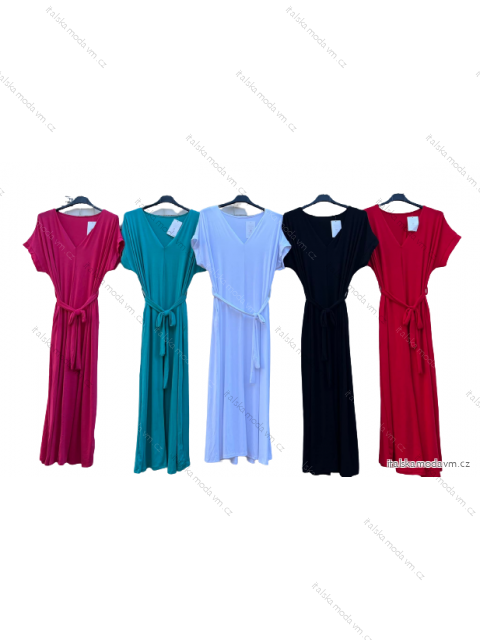 Šaty dlhé letné krátky rukáv dámske nadrozmer (XL/2XL ONE SIZE) TALIANSKA MODA IMD22308