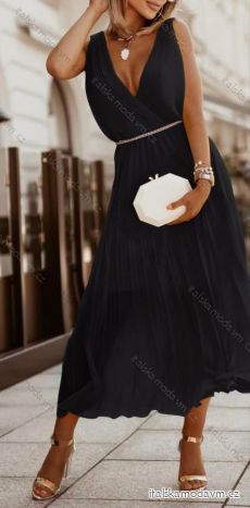 Šaty dlouhé elegantní letní šifonové bez rukávu dámské (S/M ONE SIZE) ITALSKÁ MÓDA IMD22324
