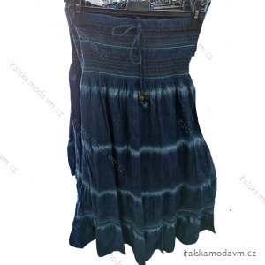 Šaty alá sukně letní žabičkované riflové dámská(S/M/L ONE SIZE) ITALSKÁ MÓDA IM722GERA
