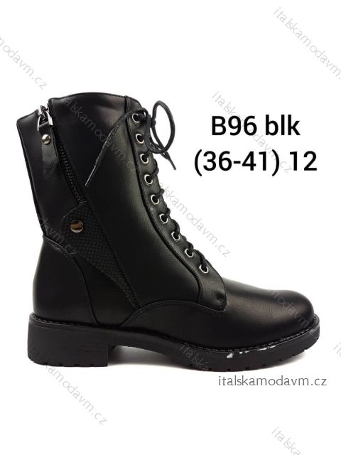 Topánky nadkotníkové zateplené kožúšok šnurovacie na zips dámske (36-41) OBUV OBT18B96 36 čierna