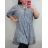 Šaty košile prodloužená 3/4 dlouhý rukáv dámské nadrozměr proužek  (uni XL/XXL) ITALSKÁ MODA  IM421400