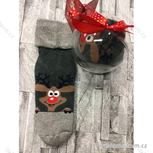 Ponožky Vianočné veselé darčekové balenie v guli teplej termo dámske sob (36-40) POĽSKÁ MODA DPP20071D