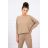 Komplet z bluzką oversize camelowy