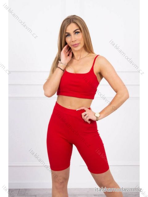 Súprava s červenými nohavicami s vysokým pásom