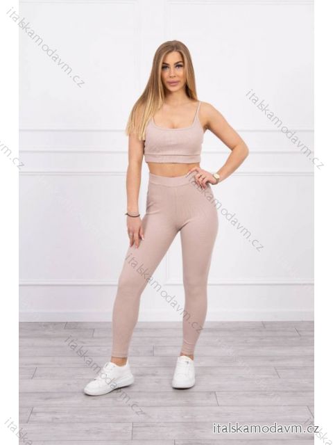 Súprava s béžovým pruhovaným topom