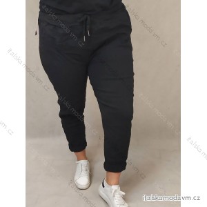 Kalhoty strečové dámské nadrozměr (2XL/3XL/4XL ONE SIZE) ITALSKÁ MODA IM422495LH