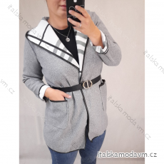 Kabát s kapucňou a opaskom dámsky (M/L ONE SIZE) TALIANSKA MÓDA IMP21176