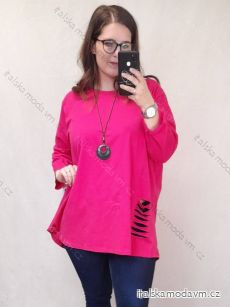 Tunika s príveskom krátky rukáv dámska nadrozmerná (3XL/4XL ONE SIZE) TALIANSKA MÓDA IMWQ22015/DR