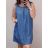 Šaty na ramínka riflové dámské (L/XL ONE SIZE) ITALSKÁ MÓDA IM722SYNDY/DR L / XL <p>modrá</p>