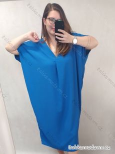 Šaty maxi dlouhé oversize krátký rukáv dámské nadrozměr (4XL/5XL ONE SIZE) ITALSKÁ MÓDA IMD22139