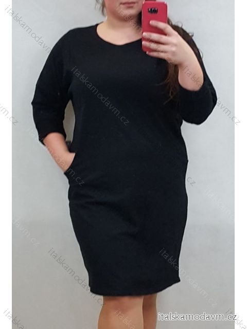 Šaty klasik dlouhý rukáv dámské nadrozměr (UNI L/2XL) ITALSKÁ MÓDA IM220041IM5