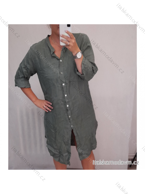 Šaty košeľové 3/4 rukáv dámske ( XL/ 3XL ONE SIZE) TALIANSKÁ MÓDA IM721PAOLO