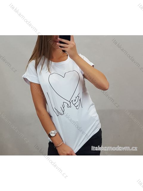 Tričko krátky rukáv dámske srdce (uni s / m) turecká MODA IMT20300