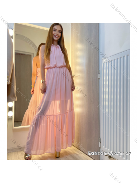 Šaty dlhé na ramienka letné dámske (uni s/m) Talianska MODA IMT19575/DR