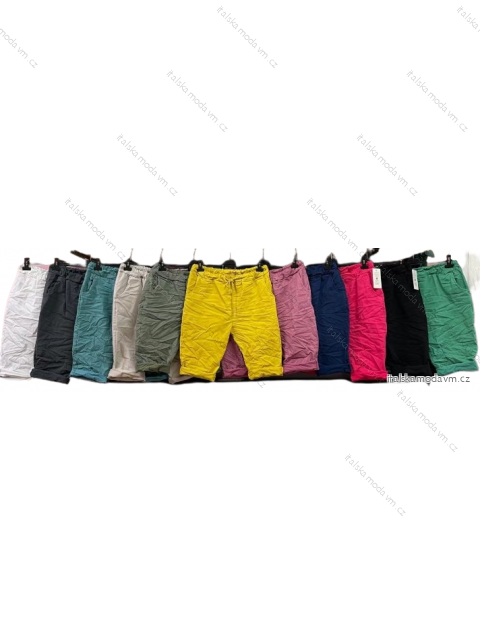 Kraťasy šortky strečové dámské (S/M/L ONE SIZE) ITALSKÁ MÓDA IM422549/DR S/M Khaki