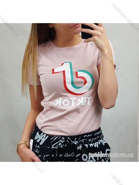 Tričko krátký rukáv dámské tik tok (uni s/l) ITALSKá MóDA IM420851 S/L one size bílá