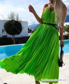 Šaty dlouhé elegantní na ramínka letní satén dámské (S/M ONE SIZE) ITALSKÁ MÓDA IMM21DINA