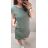 Šaty volnočasové bavlněné krátký rukáv dámské (L/XL ONE SIZE) ITALSKá MODA IM722040/DR L/XL Khaki