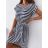 Šaty športové krátky rukáv prúžok dámske (S / M ONE SIZE) TALIANSKÁ MÓDA IMM22MARINA