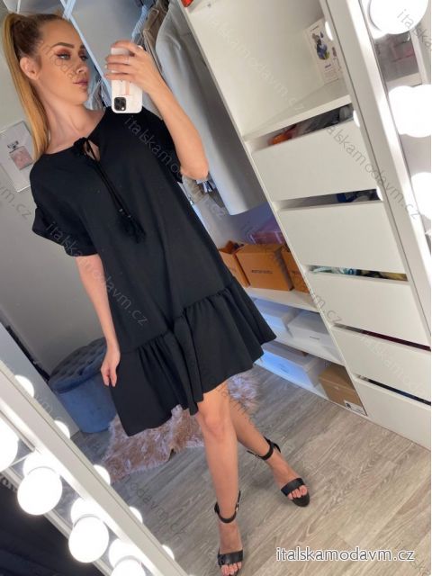 Šaty oversize krátke letné krátky rukáv dámske (L/XL ONE SIZE) TALIANSKA MÓDA IMD22265