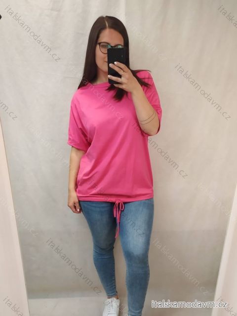 Tričko/tunika krátky rukáv dámska nadrozmer (XL/2XL ONE SIZE) TALIANSKA MóDA IM422250/DR