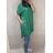 Šaty s kapucňou dlhý rukáv dámska nadrozmer (2XL/3XL  ONE SIZE) TALIANSKA MóDA IM422492LH/DR 2XL/3XL zelená